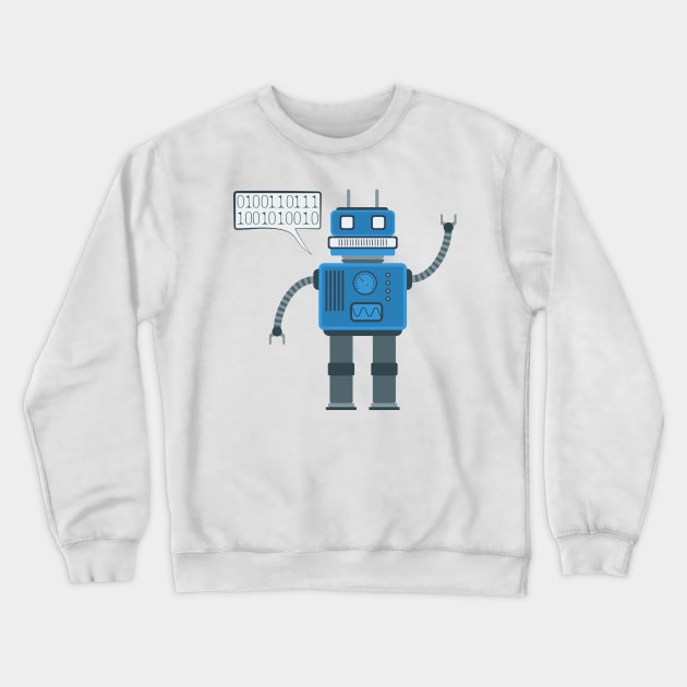 Cartoon robot makes a greeting Crewneck Sweatshirt by lakokakr